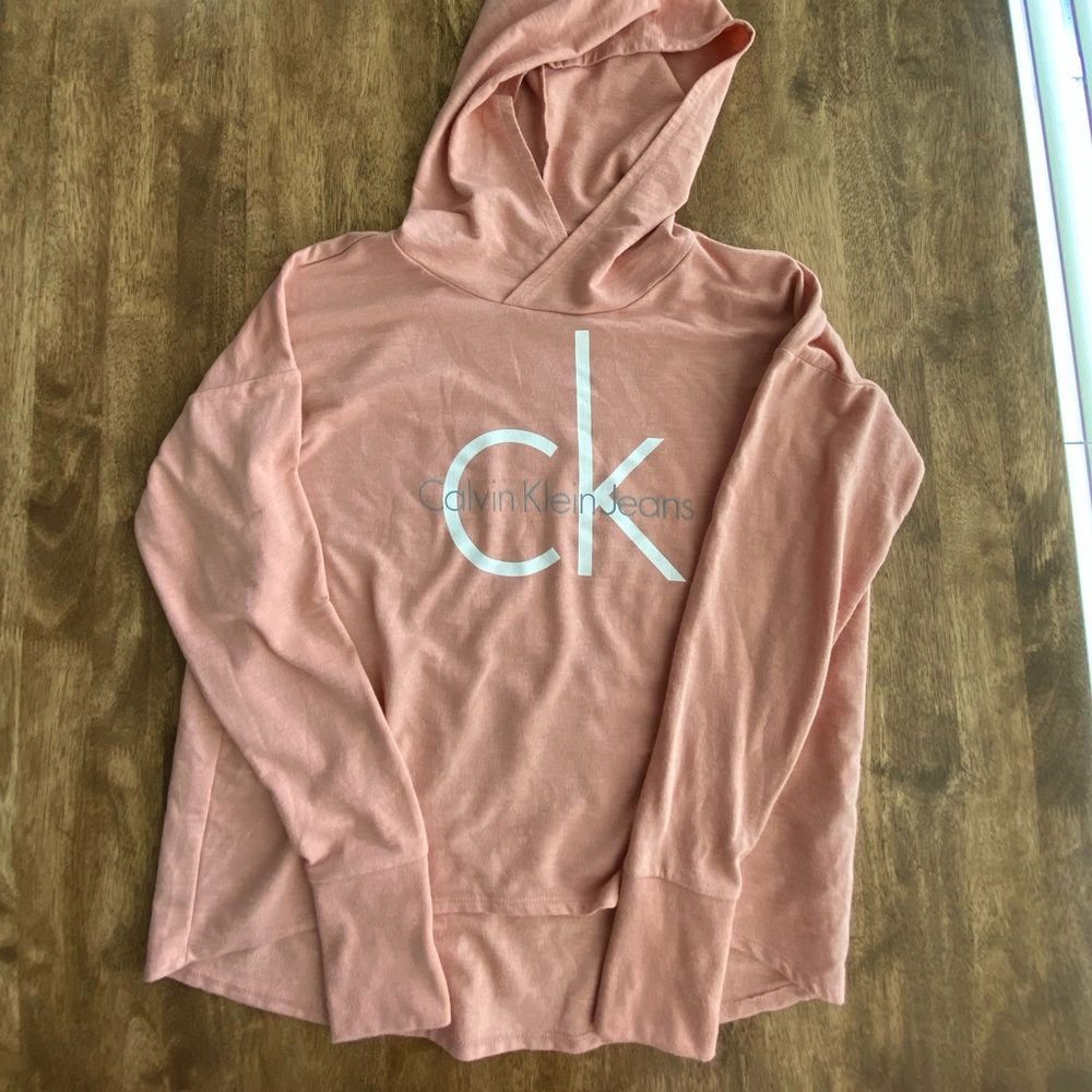Calvin Klein Long Sleeve Hood Cotten Tee Shirt with Hood